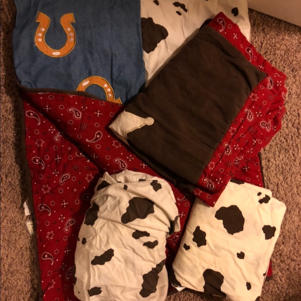 Cowboy horse toddler bedding set